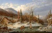 Cornelius Krieghoff Winter Landscape, Laval oil on canvas